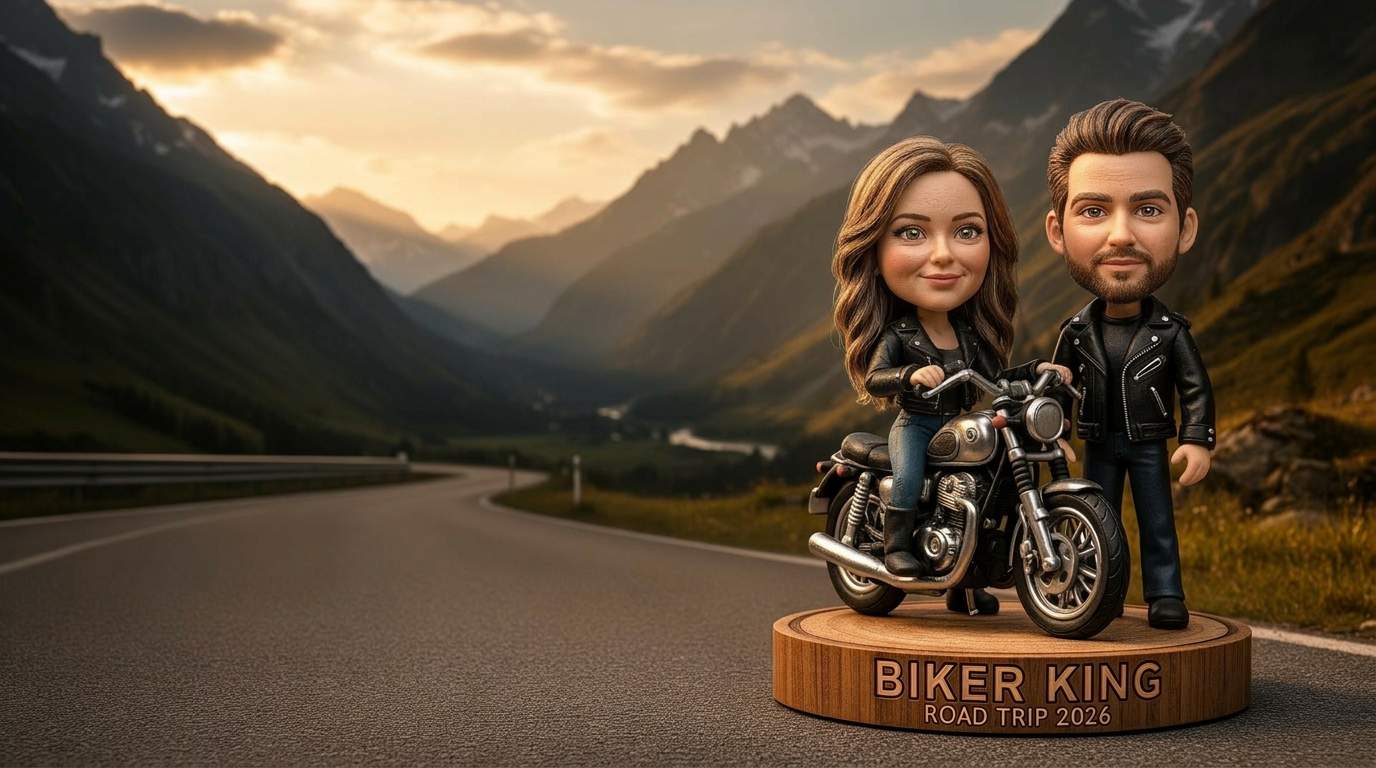 Personalisierte Wackelfigur für Motorradfahrer